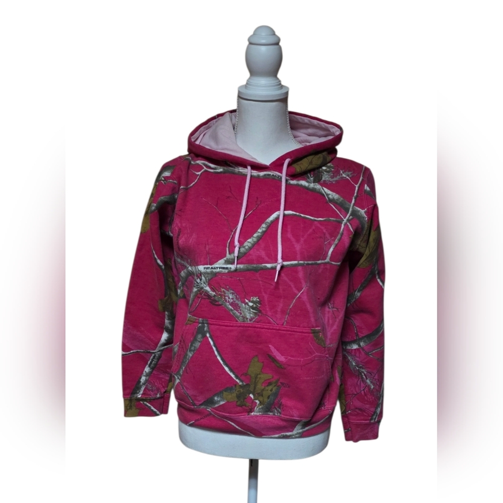 Realtree Pink Camo Hoodie Women’s Size Small Cozy Winter Pullover Hunting - Picture 2 of 6